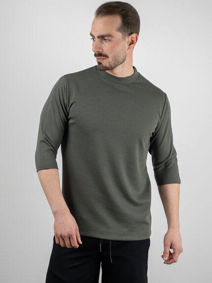 T-SHIRT Καλαμπόκι μονόχρωμο με 3/4 μανίκι