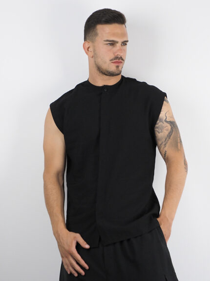 Πουκάμισο Αμάνικο Overzised Μάυρο