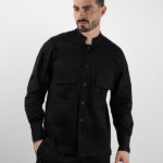 Πουκάμισο Oversized Με Μάο Γιακά Μάυρο