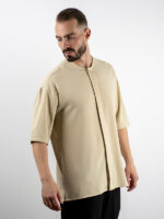 Πουκάμισο Oversized 3/4 Μανίκι Μπέζ