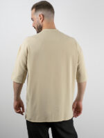 Πουκάμισο Oversized 3/4 Μανίκι Μπέζ