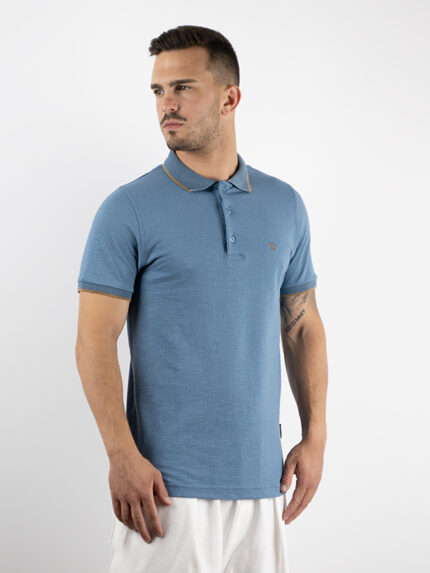 T-Shirt Polo Regular Fit Γαλάζιο