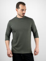 T-Shirt Καλαμπόκι Μονόχρωμο 3/4 Μανίκι