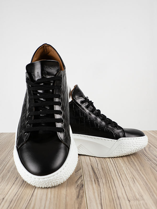 Παπούτσι Δερμάτινο άνετη Γραμμή Μαύρο