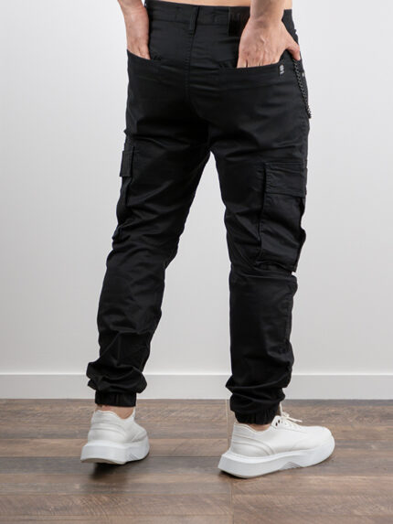 Cargo Slim Fit & Λάστιχο Μαύρο