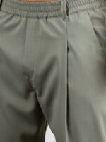 Παντελόνι Jogger Loose Fit & Πουκάμισο Neckless Λαδί