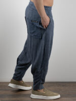 Παντελόνι Jogger Balloon & Πουκάμισο Λινό 3/4 Μανίκι Γαλάζιο