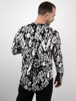 Πουκάμισο Εμπριμέ Slim Fit Λευκό/Μαύρο