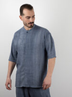 Παντελόνι Jogger Balloon & Πουκάμισο Λινό 3/4 Μανίκι Γαλάζιο