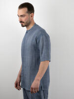 Παντελόνι Jogger Balloon & Πουκάμισο Λινό 3/4 Μανίκι Γαλάζιο