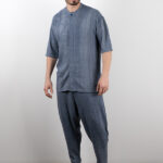 Παντελόνι Jogger Balloon & Πουκάμισο Λινό 3/4 Μανίκι Γαλάζιο