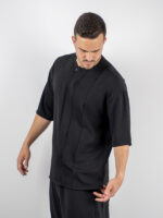 Πουκάμισο με Πατιλέτα Oversized Μαύρο