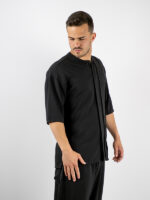 Πουκάμισο με Πατιλέτα Oversized Μαύρο