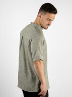 T-Shirt Μάο Μονόχρωμη Regular Fit Λαδί