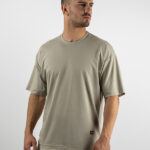 T-Shirt Oversized Μονόχρωμη Λαδί