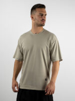 T-Shirt Oversized Μονόχρωμη Λαδί