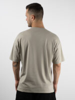 T-Shirt Oversized Μονόχρωμη Λαδί