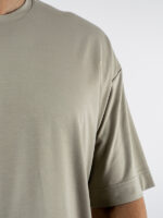 T-Shirt Oversized Μονόχρωμη Λαδί