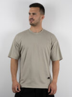 T-Shirt Oversized Μονόχρωμη Λαδί