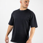 T-Shirt Oversized Mονόχρωμο Μαύρο