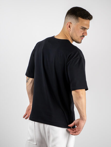 T-Shirt Oversized Mονόχρωμο Μαύρο