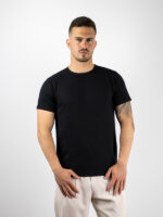 T-Shirt Slim Fit Mονόχρωμο Μαύρο