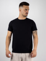 T-Shirt Slim Fit Mονόχρωμο Μαύρο