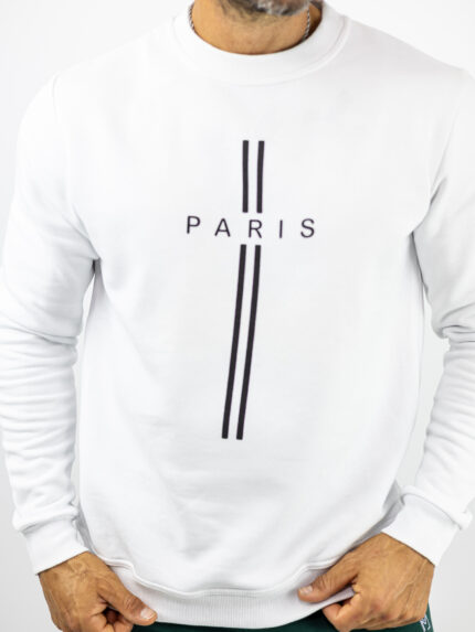 Φούτερ Slim Fit Paris Λευκό
