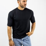 T-Shirt Modal Regular Fit Μαύρο