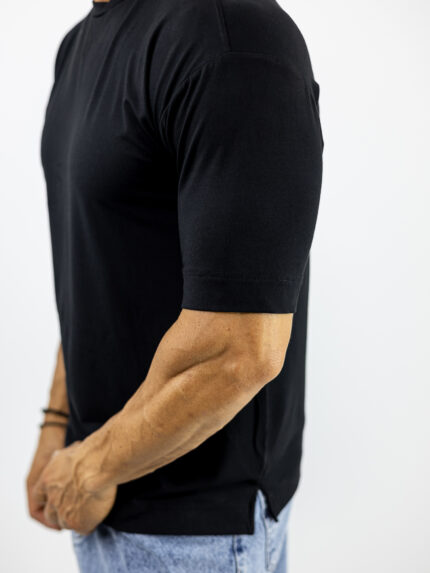T-Shirt Modal Regular Fit Μαύρο