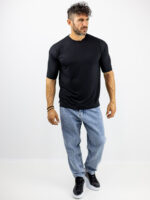 T-Shirt Modal Regular Fit Μαύρο