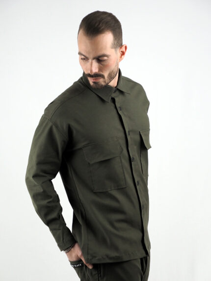 Πουκάμισο Regular Fit & Τσέπες Λαδί