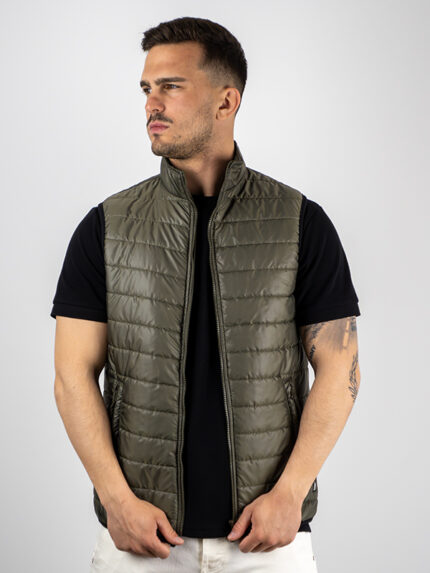 Μπουφάν Αμάνικο Basic Λαδί