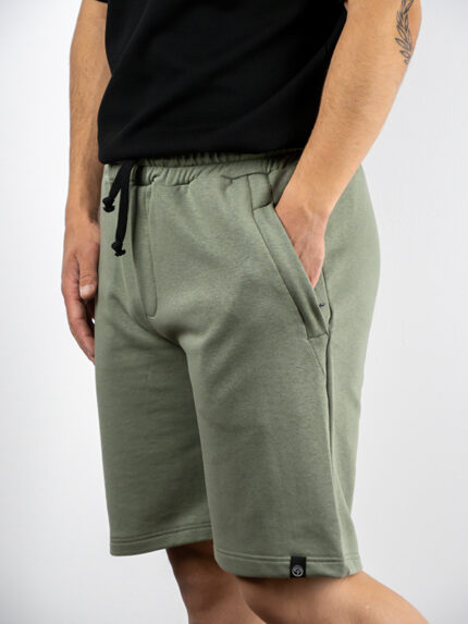 Βερμούδα Slim Fit Λαδί