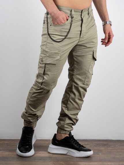 Cargo Slim Fit & Λάστιχο Μπέζ