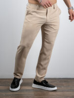 Παντελόνι Chinos Λινό Με Λάστιχο Μπέζ