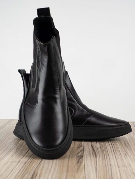 Παπούτσι Δερμάτινο άνετη Γραμμή Μαύρο