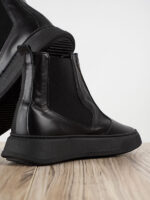 Παπούτσι Δερμάτινο άνετη Γραμμή Μαύρο