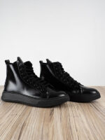 Παπούτσι Δερμάτινο άνετη Γραμμή Μαύρο