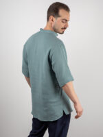 Πουκάμισο Overzised Με Μάο Γιακά Μέντα