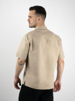 Πουκάμισο Oversized Με Μάο Γιακά Μπέζ