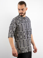 Πουκάμισο Oversized Εμπριμέ ’σπρο/Μαύρο