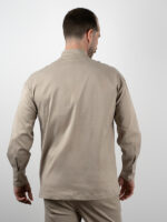 Πουκάμισο Oversized Με Μάο Γιακά Μπέζ