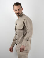 Πουκάμισο Oversized Με Μάο Γιακά Μπέζ