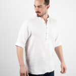 Πουκάμισο Overzised Με Μάο Γιακά Λευκό