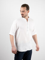 Πουκάμισο Overzised Με Μάο Γιακά Λευκό