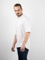 Πουκάμισο Overzised Με Μάο Γιακά Λευκό