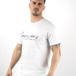 T-Shirt Slim Fit Mε Στάμπα Λευκό