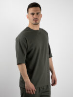 T-Shirt Oversized Μονόχρωμο Λαδί