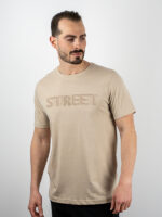 T-Shirt Regular Fit Με Κέντημα Μπέζ